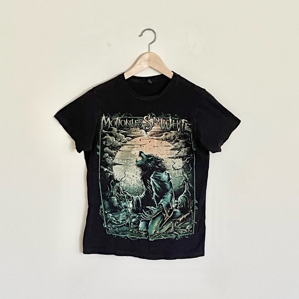 Motionless In White Werewolf Graphic Heavy Metal Band Black T Shirt Adult XS